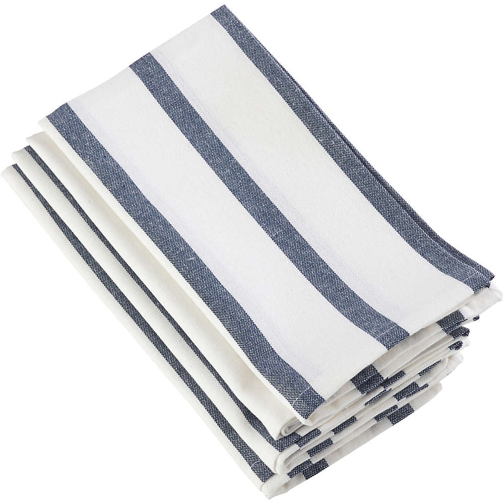 Saro Lifestyle Striped Print Cotton Dinner Napkins - Set of 4, Front