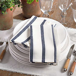 Saro Lifestyle Striped Print Cotton Dinner Napkins - Set of 4, alternative image