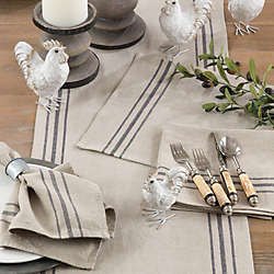 Saro Lifestyle Simple Striped Linen Table Runner, alternative image