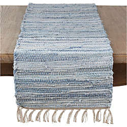Saro Lifestyle Chindi Woven Cotton Table Runner, Front
