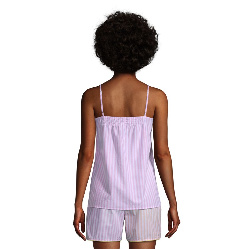 Soft Stripe Cotton Womens Summer Pajama Set Tank Top And Shorts