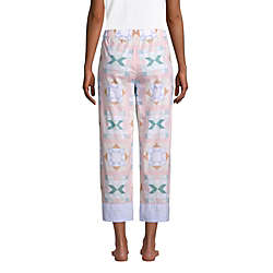 Women's Petite Cotton Poplin Pajama Crop Pants, Back