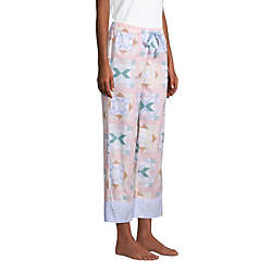 Women's Petite Cotton Poplin Pajama Crop Pants, alternative image