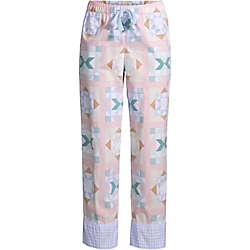 Women's Petite Cotton Poplin Pajama Crop Pants, Front