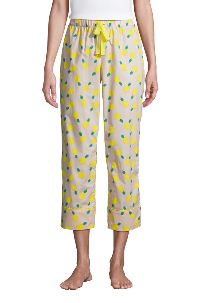 Lands' EndWomen's Petite Cotton Poplin Pajama Crop Pants Lands' End