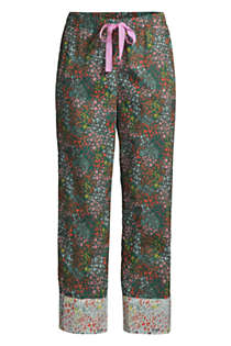 Women's Cotton Poplin Pajama Crop Pants, Front