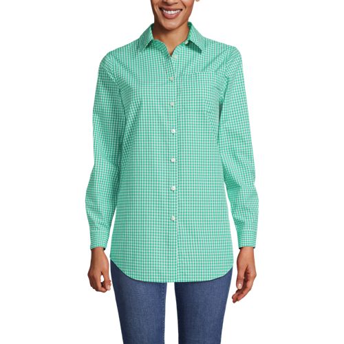 Women's Cotton Boyfriend Fit Long Sleeve Tunic Top Lands' End