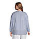 Women's Plus Size Cotton Long Sleeve Split Neck Tunic Top, Back