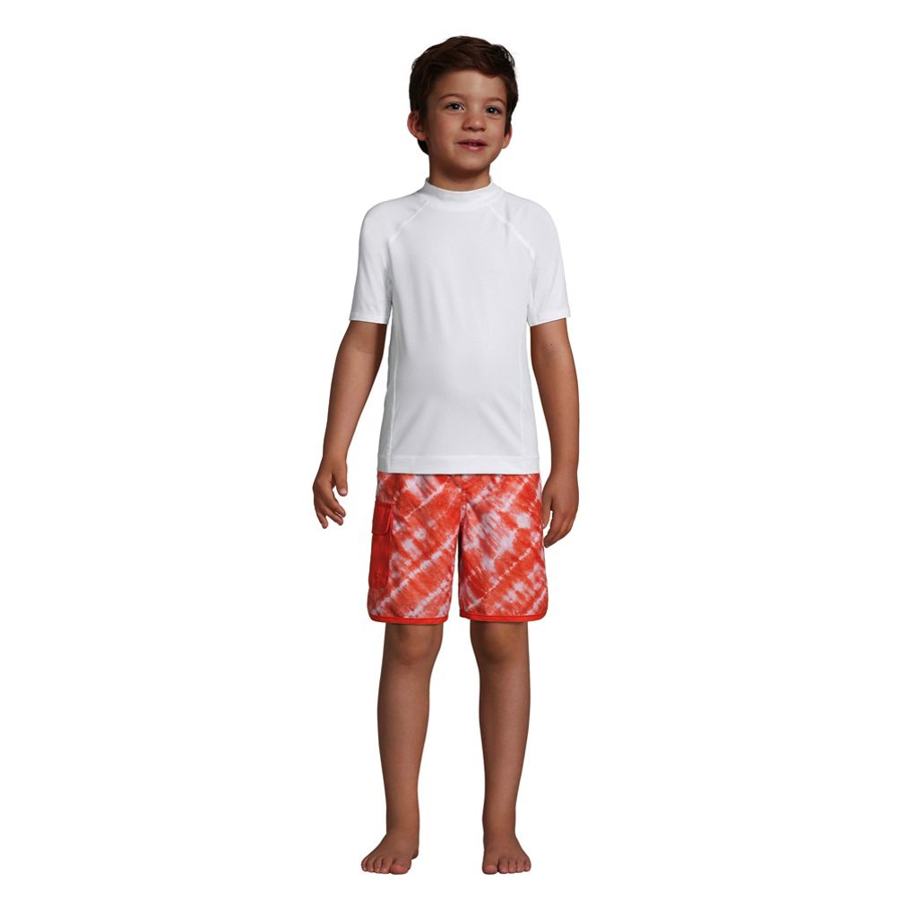 Boys Short Sleeve Crew Neck Swim UPF 50 Rash Guard