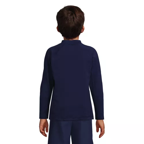 Boys Long Sleeve Mock Neck UPF 50 Swim Rash Guard, Back