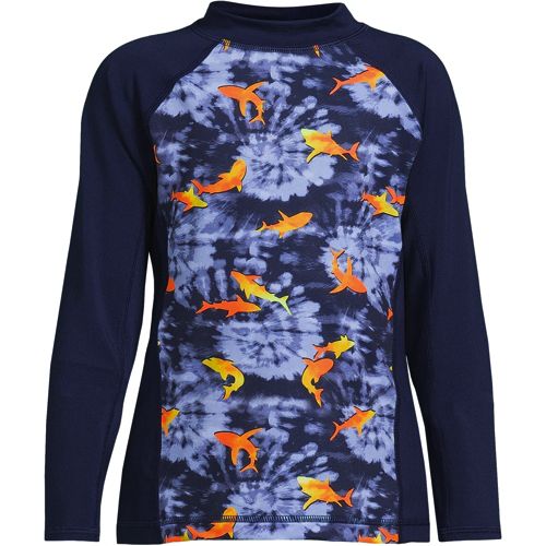 Boys Long Sleeve Mock Neck UPF 50 Swim Rash Guard