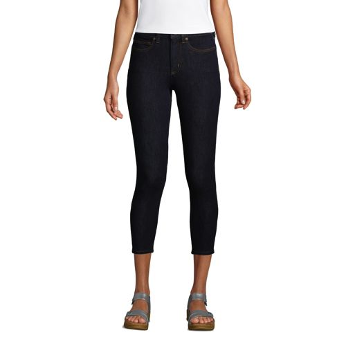 High Waist 7/8-Leggings-Jeans mit Stretch in Indigo für Damen