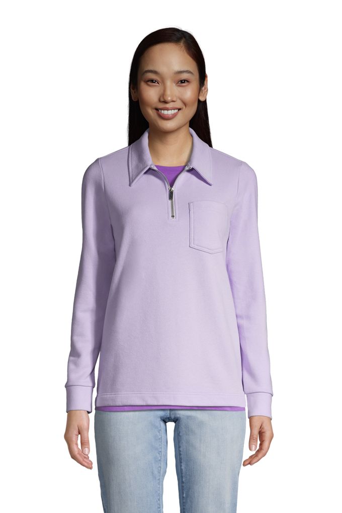 Lands' EndWomen's Long Sleeve Serious Sweats Quarter Zip Sweatshirt