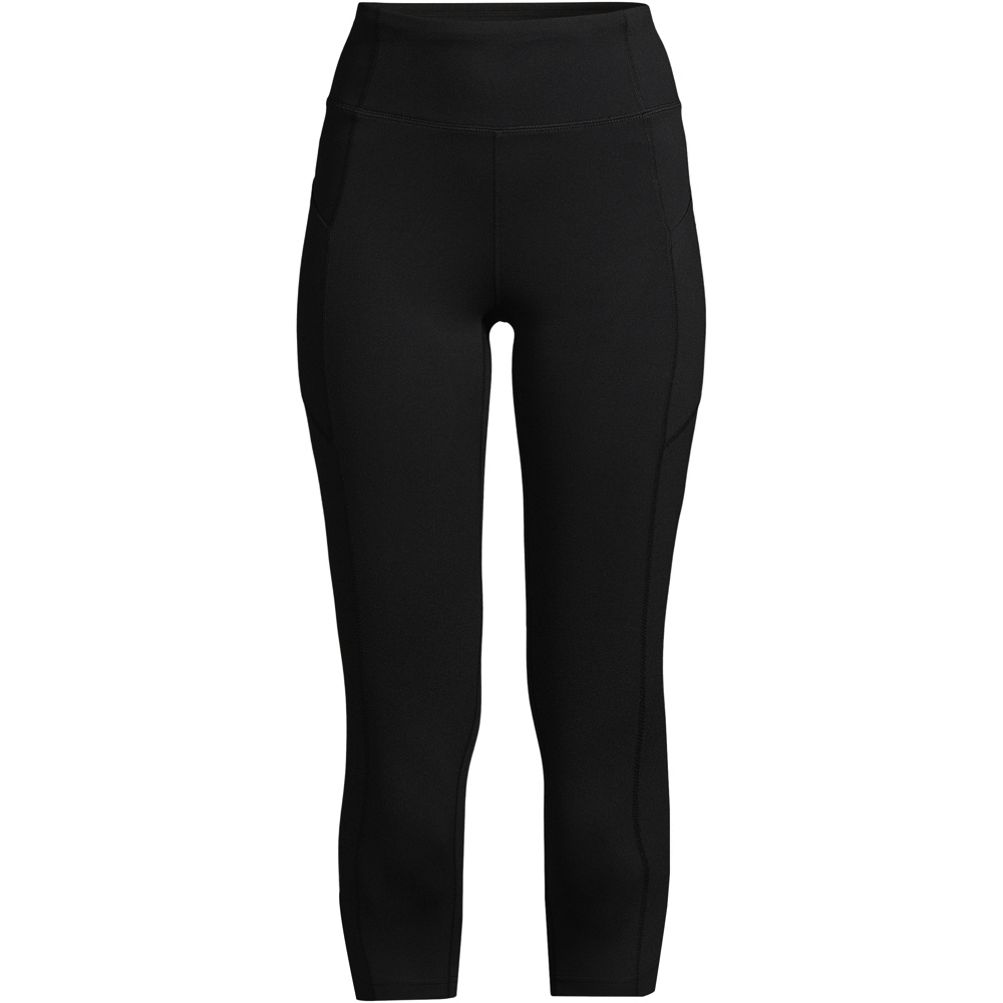 Lands' End Women's Petite Active Crop Yoga Pants - Medium - Black