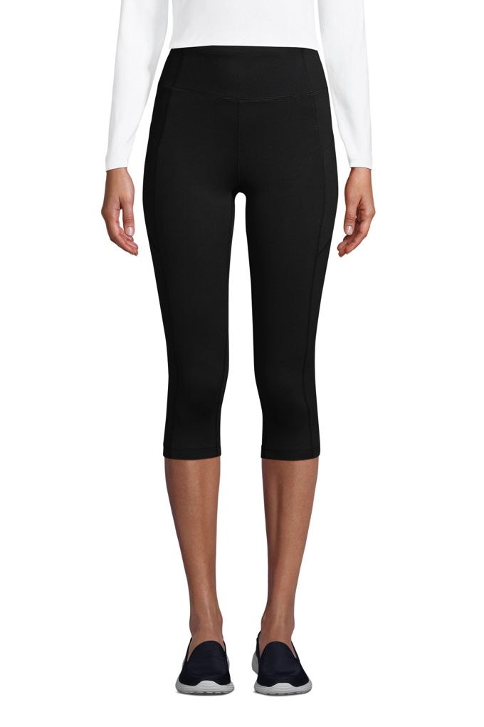 Women's Tall Active Compression Slimming Pocket Capri Leggings Lands