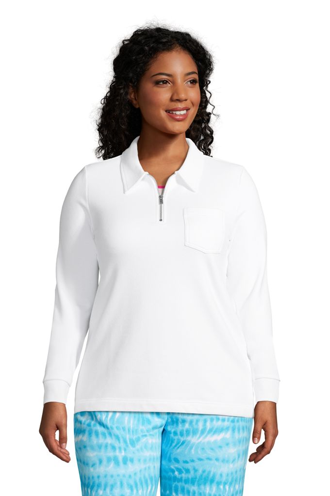 Lands' EndWomen's Plus Size Long Sleeve Serious Sweats Quarter Zip