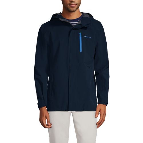 Packable Waterproof Softshell Jacket, Men, Size: 42-44 Regular, Blue, Poly-blend, by Lands’ End