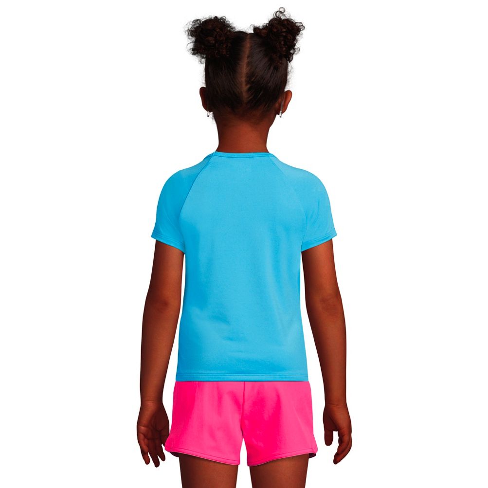 Girls Short Sleeve Crew Neck UPF 50 Swim Rash Guard