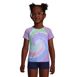 Girls Short Sleeve Crew Neck UPF 50 Swim Rash Guard, Front