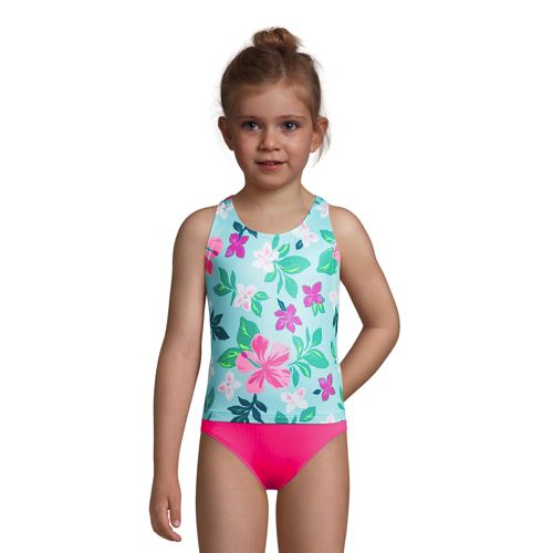 7-16 Girls One Piece Suit with Shelf Bra & Keyhole Racing Back