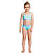 Girls Slim Rash Guard Swim Top Bikini Top and Bottoms UPF 50 Swimsuit Set, Front