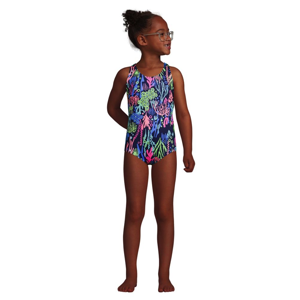 Girls One Piece UPF 50 Tugless Swimsuit Lands End