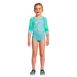 Girls Long Sleeve Half Zip One Piece UPF 50 Swimsuit, alternative image