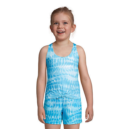 Girls Tie Front Tankini Swimsuit Top - Secondary