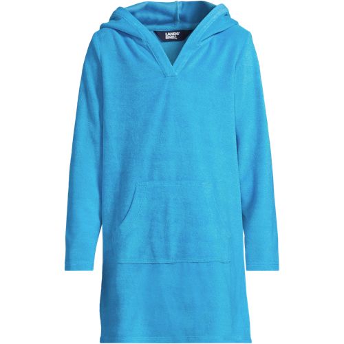 Kids Long Sleeve Hooded Front Pocket Terry Cloth Swimsuit Cover-Up