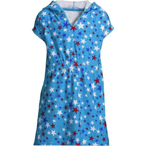 Girls' Short Sleeve Hooded Terry Cover-Up 