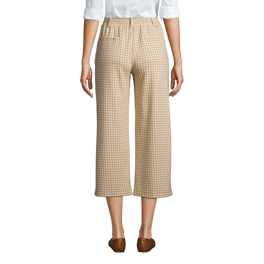 Plaid wide outlet leg cropped pants