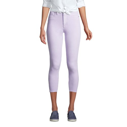 High Waist 7/8-Leggings-Jeans mit Stretch in Farbe für Damen
