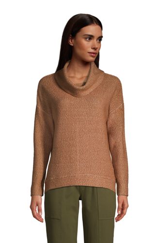 Women's Long Sleeve Textured Cowl Neck Sweatshirt