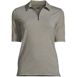 Women's Plus Size Moisture Wicking UPF Sun Elbow Sleeve Zip Front Polo Shirt, Front