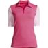Women's Plus Size Moisture Wicking UPF Sun Elbow Sleeve Zip Front Polo Shirt, Front