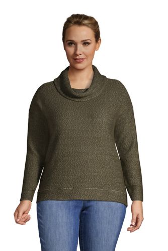 Lands' End Women's Plus Size Serious Sweats Crewneck Long Sleeve Sweatshirt  Tunic - 1x - Gray Flecked Heather : Target