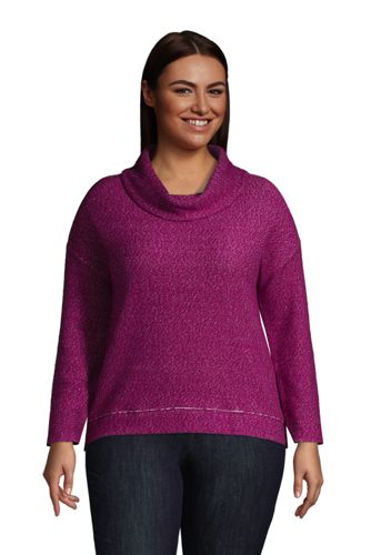 Lucky Brand Sweater Womens Extra Small Purple Cowl Neck Thermal Lightweight  Top
