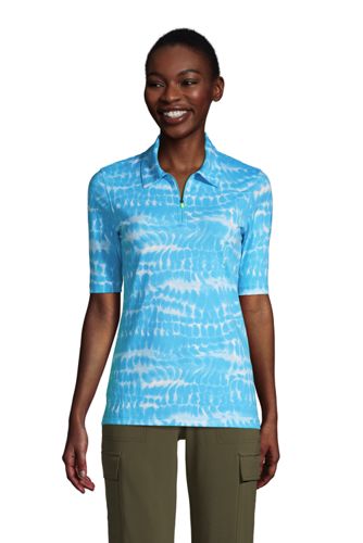 women's polo shirts with elbow length sleeves