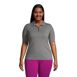 Women's Plus Size Moisture Wicking UPF Sun Elbow Sleeve Zip Front Polo Shirt, Front