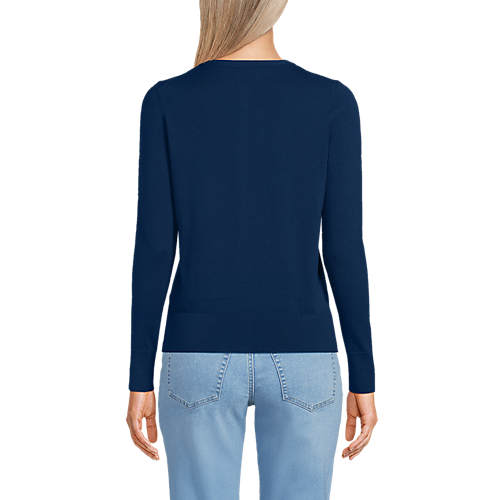 Women's Fine Gauge Cotton Cardigan Sweater - Secondary