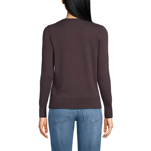 Women's Fine Gauge Cotton Cardigan Sweater - Secondary
