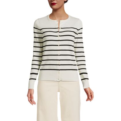 Women's Fine Gauge Cotton Cardigan Sweater - image 2