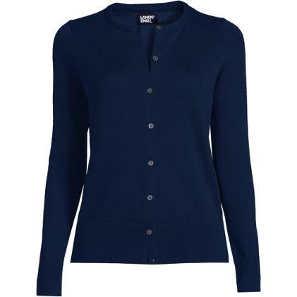 Women's Plus Size Fine Gauge Cotton Cardigan Sweater - primary