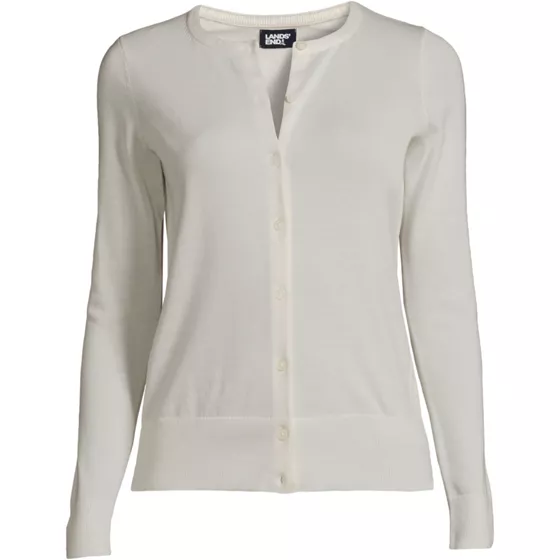 Women's Fine Gauge Cotton Cardigan Sweater - primary