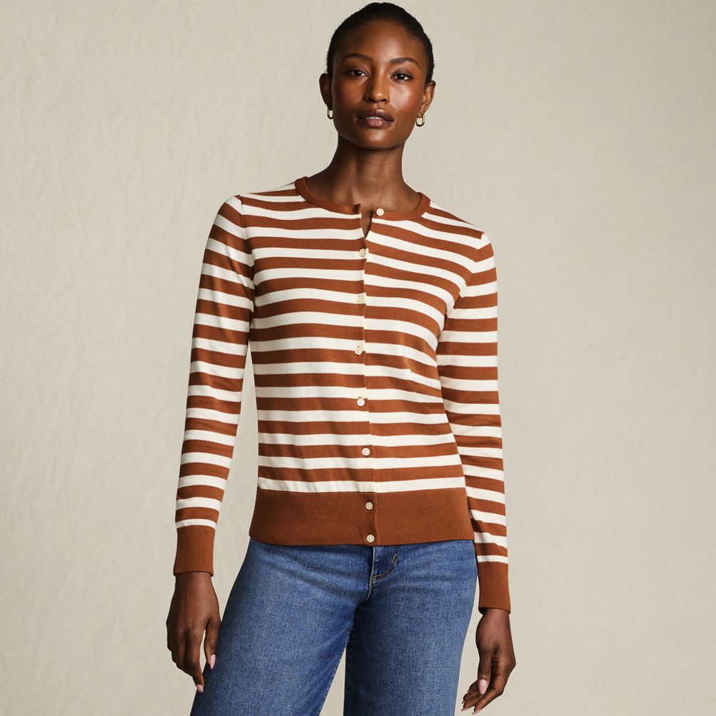 Women's Fine Gauge Cotton Cardigan Sweater | Lands' End