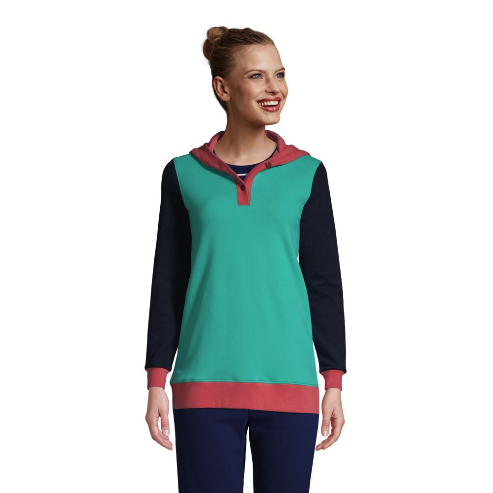 Lands' End Women's Plus Size Serious Sweats Raglan Sweatshirt - 2x - Deep  Sea Navy Multi Colorblock : Target