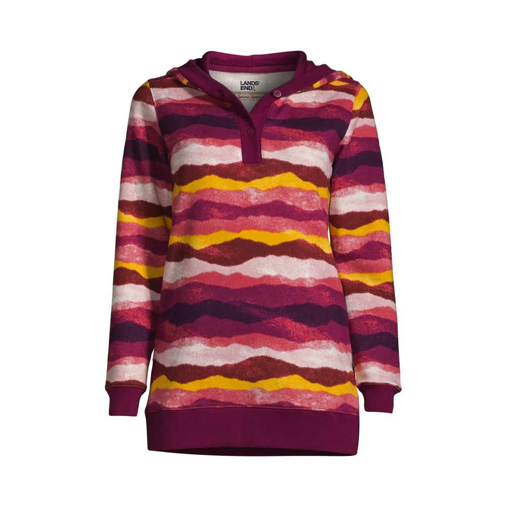 Lands' End Womens Long Sleeve Sweatshirt Tunic Vibrant Magenta Stripe  Anchor Petite X-Small at  Women's Clothing store