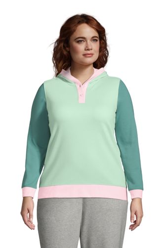 Women's Plus Size Long Sleeve Serious Sweats Button Hoodie