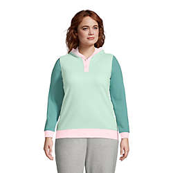 Women's Plus Size Long Sleeve Serious Sweats Button Hoodie, Front