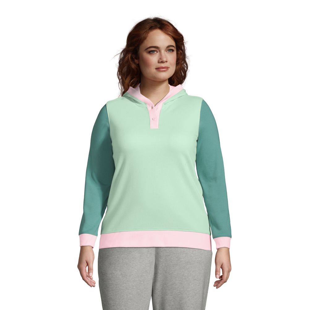 Women's Plus Size Long Sleeve Serious Sweats Button Hoodie